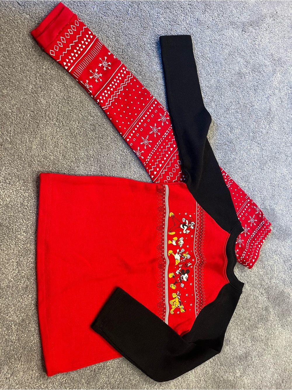 Disney Red and Black Kids' Holiday Winter Matching Set